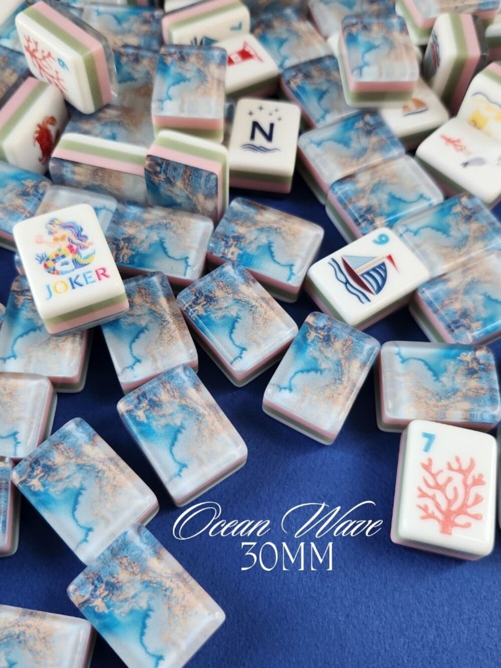American Mah Jongg Tiles - (30MM) Ocean Wave